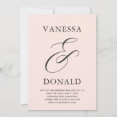 Save The Date Mariage Moderne Rose Pâle de Vanessa (Devant)