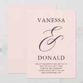 Save The Date Mariage Moderne Rose Pâle de Vanessa (Devant / Derrière)