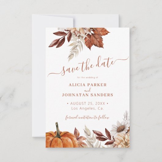 Save The Date Mariage moderne rustique avec code QR floral en te (Devant)