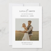 Save The Date Mariage moderne rustique Script élégant budget pho (Dos)