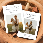 Save The Date Mariage moderne rustique Script élégant budget pho
