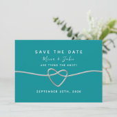 Save The Date Mariage Moderne Sarcelle (Debout devant)