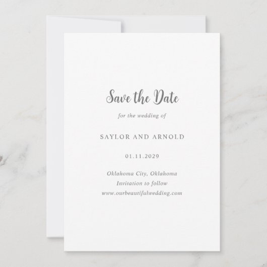 Save The Date Mariage moderne Saylor (Devant)