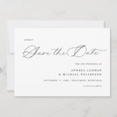 Save The Date Mariage Moderne Simple Calligraphie Élégante (Devant)