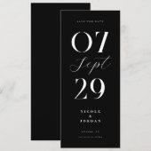 Save The Date Mariage Moderne Simple Chic Noir et Blanc (Devant / Derrière)