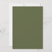 Save The Date Mariage Moderne Simple Classique Vert Olive Écritu (Dos)