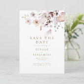 Save The Date Mariage Moderne Simple d'Automne avec Fleurs Séché (Debout devant)