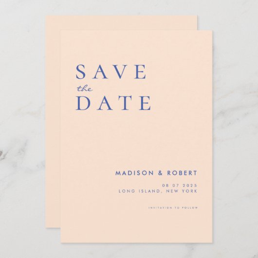 Save The Date Mariage moderne simple Enregistrer la date (Devant / Derrière)