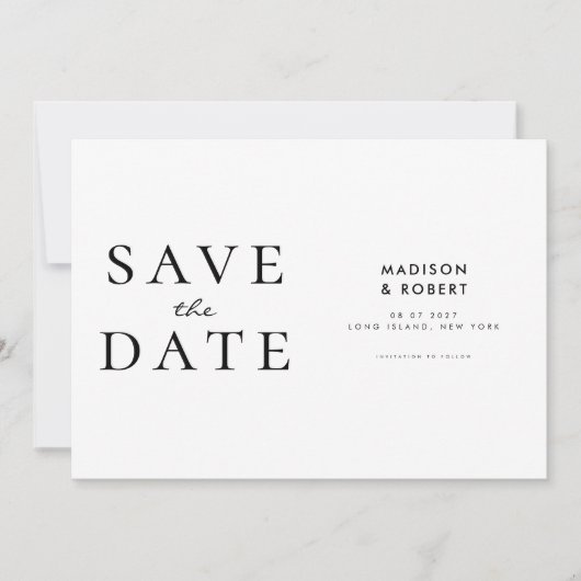 Save The Date Mariage moderne simple Enregistrer la date (Devant)