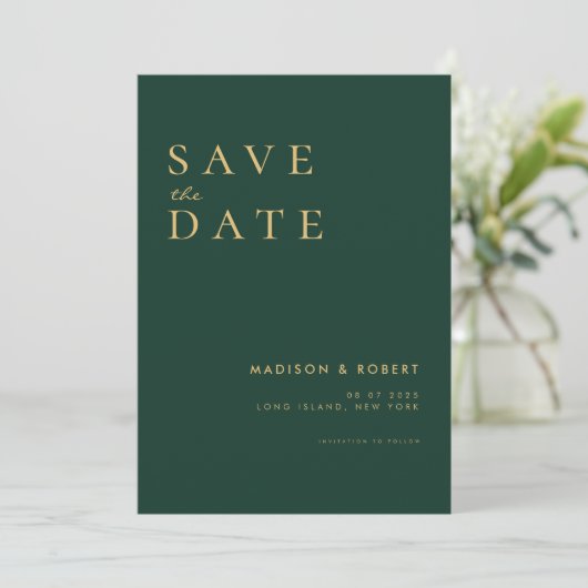 Save The Date Mariage moderne simple Enregistrer la date (Debout devant)