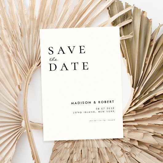 Save The Date Mariage moderne simple Enregistrer la date