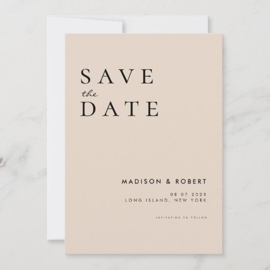 Save The Date Mariage moderne simple Enregistrer la date (Devant)