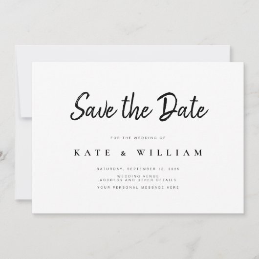 Save The Date Mariage moderne simple Enregistrer la date Invitat (Devant)