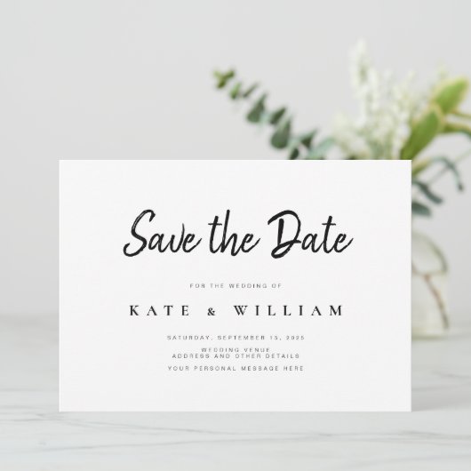 Save The Date Mariage moderne simple Enregistrer la date Invitat (Debout devant)