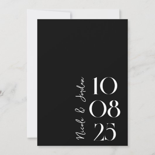 Save The Date Mariage moderne simple et chic (Dos)