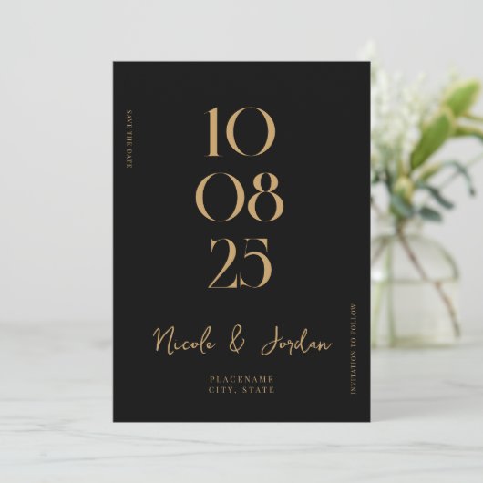 Save The Date Mariage moderne simple et chic (Debout devant)
