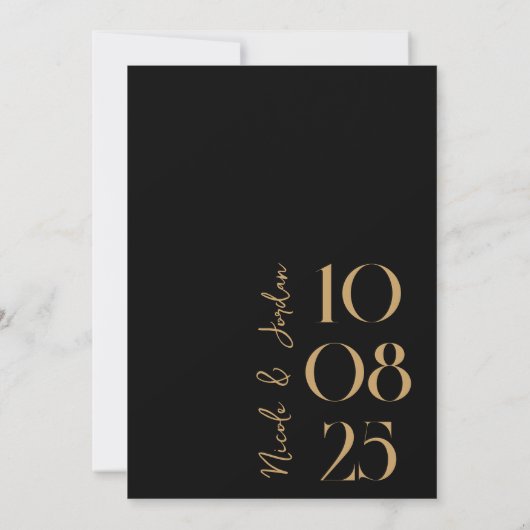 Save The Date Mariage moderne simple et chic (Dos)