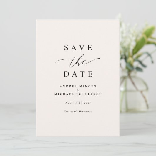 Save The Date Mariage moderne simple et élégant (Debout devant)