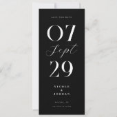 Save The Date Mariage Moderne Simple et Élégant Noir et Blanc (Devant)