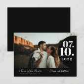 Save The Date Mariage Moderne Simple Photo Noir et Blanc (Devant / Derrière)