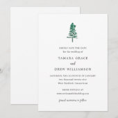 Save The Date Mariage Moderne sous un Pin Rustique (Devant / Derrière)
