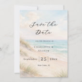 Save The Date Mariage moderne sur la côte plage (Devant)