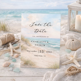 Save The Date Mariage moderne sur la côte plage