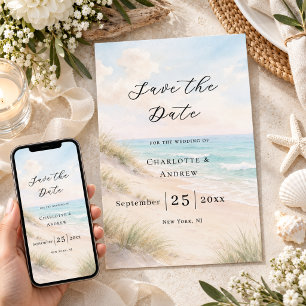 Save The Date Mariage moderne sur la côte plage