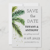 Save The Date Mariage Moderne sur la Plage Océane en Été (Devant)