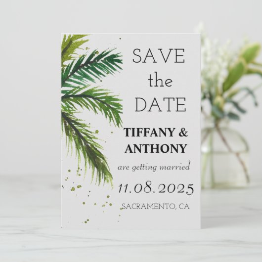 Save The Date Mariage Moderne sur la Plage Océane en Été (Debout devant)