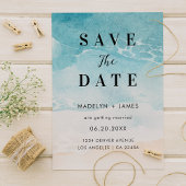 Save The Date Mariage Moderne sur la Plage Océane en Été