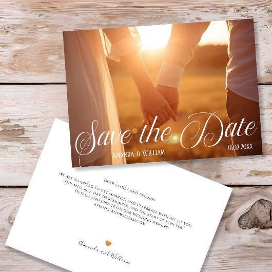 Save The Date Mariage Moderne Texte et Photo