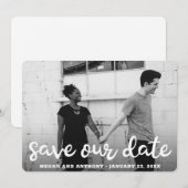 Save The Date Mariage Moderne Typographie Gras (Devant / Derrière)