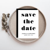 Save The Date Mariage Moderne Typographie Noir Et Blanc