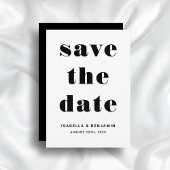 Save The Date Mariage Moderne Typographie Noir Et Blanc