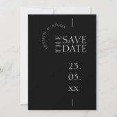 Save The Date Mariage Moderne Typographie Simple Noir Blanc (Devant)