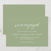 Save The Date Mariage Moderne Vert Sauge Sydney (Devant / Derrière)