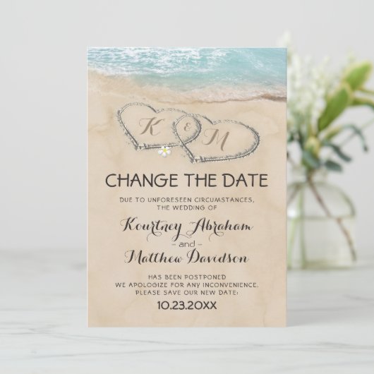 Save The Date Mariage Modifier La Date Tropical Beach (Debout devant)