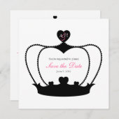 Save The Date Mariage Monogram B&W Enregistrer la date Annonce (Devant / Derrière)