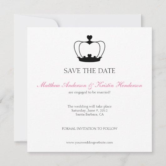 Save The Date Mariage Monogram B&W Enregistrer la date Annonce (Dos)