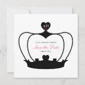 Save The Date Mariage Monogram B&W Enregistrer la date Annonce (Devant)
