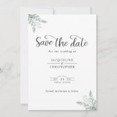 Save The Date Mariage Monogram Eucalyptus Enregistrer La Date (Devant)