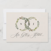 Save The Date Mariage monogramme de courre florale rustique aqua (Devant)