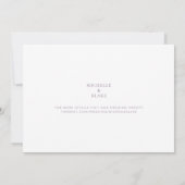 Save The Date Mariage Monogramme Lavande Simple Sleek Sauvegarde (Dos)