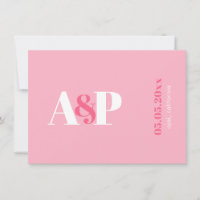 Mariage Monogramme Magenta Rose Typographie Vibran