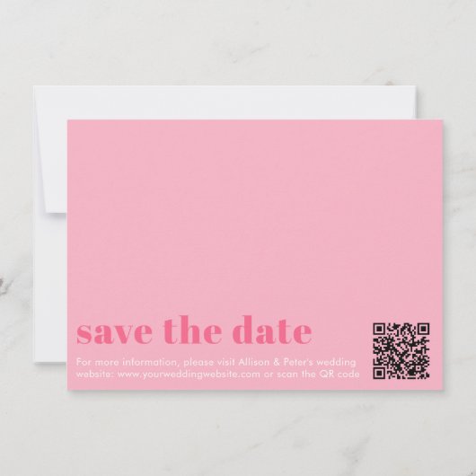 Save The Date Mariage Monogramme Magenta Rose Vibrant Typographi (Dos)