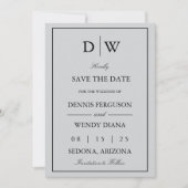 Save The Date Mariage Monogramme Minimaliste (Devant)