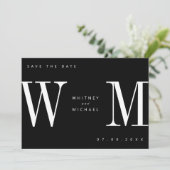 Save The Date Mariage Monogramme minimaliste moderne (Debout devant)
