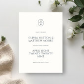 Save The Date Mariage Monogramme Typographique Minimal Chic