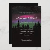Save The Date Mariage Montagne Étoilée des Aurores Boréales (Devant / Derrière)